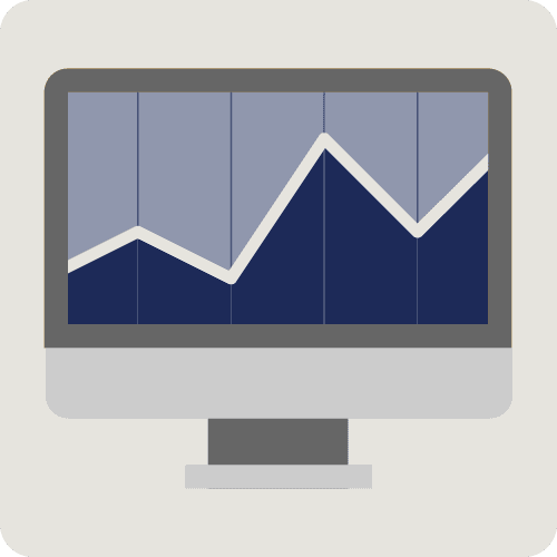 Computer screen with chart on it.